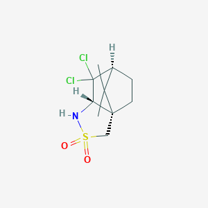 Chemical structure of (+)-2,10-(3,3-dichlorocamphorsultam)