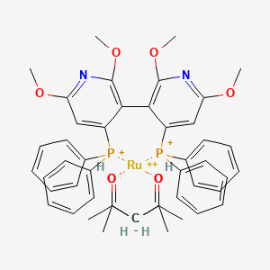 Chemical structure of (|R|)-|p|-Phos Ruthenium (acac)2