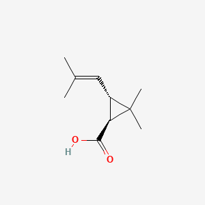 Chemical structure of (-)-trans-Chrysanthemic acid