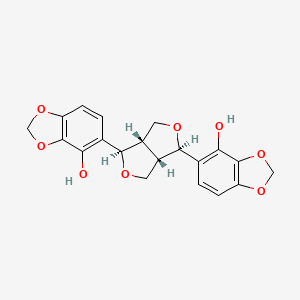 Chemical structure of (-)-Sesamin 2,2'-diol