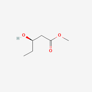 Chemical structure of (-)-Methyl (R)-3-hydroxyvalerate