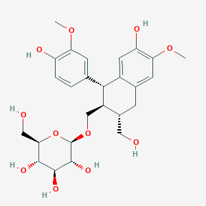 Chemical structure of (-)-Isolariciresinol 9'-O-glucoside