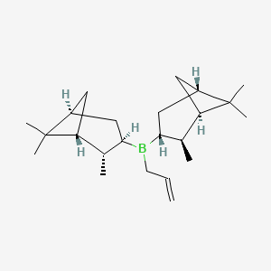 Chemical structure of (-)-Ipc2B(allyl)borane solution