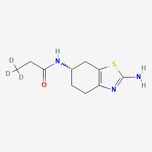 Chemical structure of (-)-2-Amino-6-propionamido-d3-tetrahydrobenzothiazole