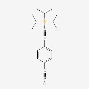 Chemical structure of ((4-Ethynylphenyl)ethynyl)triisopropylsilane