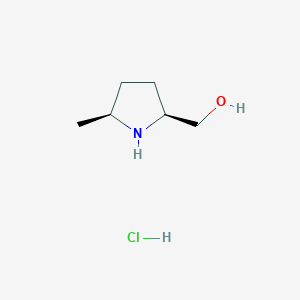 Chemical structure of ((2S,5S)-5-Methylpyrrolidin-2-yl)methanol hydrochloride