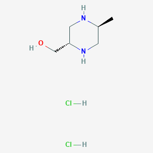 Chemical structure of ((2S,5S)-5-Methylpiperazin-2-yl)methanol dihydrochloride