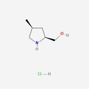 Chemical structure of ((2S,4S)-4-Methylpyrrolidin-2-yl)methanol hydrochloride