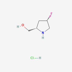 Chemical structure of ((2S,4S)-4-Fluoropyrrolidin-2-yl)methanol hydrochloride