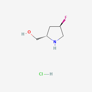 Chemical structure of ((2S,4R)-4-Fluoropyrrolidin-2-yl)methanol hydrochloride