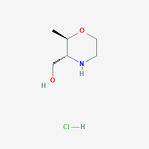 Chemical structure of ((2R,3R)-2-Methylmorpholin-3-yl)methanol hydrochloride
