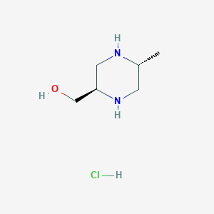 Chemical structure of ((2R,5R)-5-Methylpiperazin-2-yl)methanol hydrochloride
