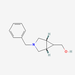 Chemical structure of ((1R,5S,6R)-3-Benzyl-3-azabicyclo[3.1.0]hexan-6-yl)methanol