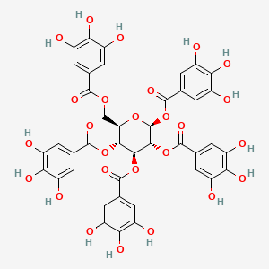 Chemical structure of 1,2,3,4,6-pentagalloylglucose
