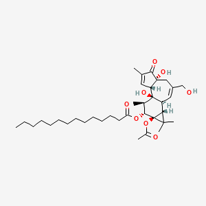Chemical structure of 12-O-tetradecanoyl phorbol-13-acetate