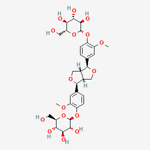 Chemical structure of Pinoresinol diglucoside
