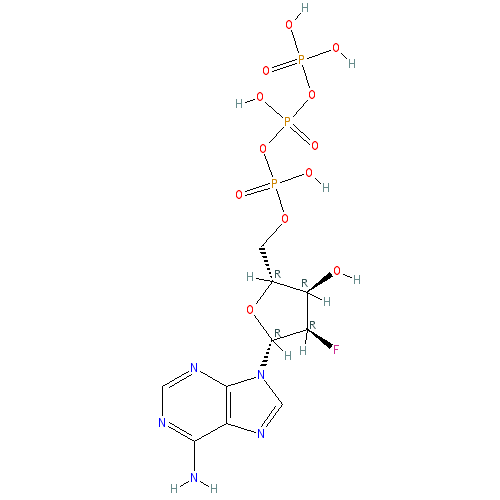 Chemical structure of 2'-Fluoro-2'-deoxyadenosine-5'-Triphosphate