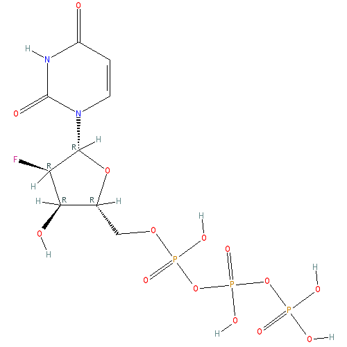 Chemical structure of 2'-Fluoro-2'-deoxyuridine-5'-Triphosphate