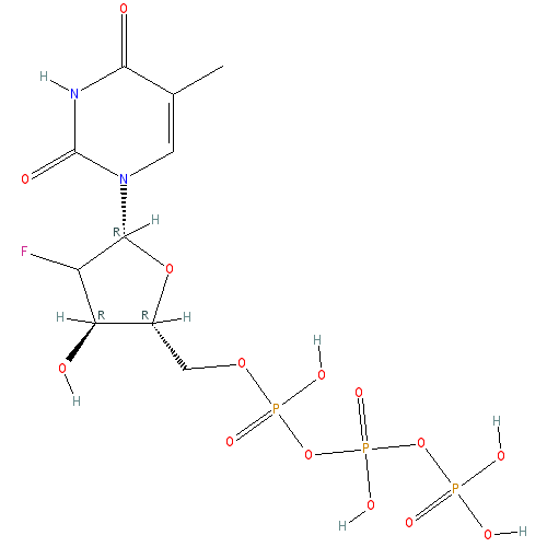 Chemical structure of 2'-Fluoro-thymidine-5'-Triphosphate