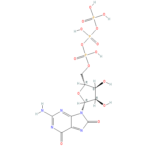 Chemical structure of 8-Oxoguanosine-5'-Triphosphate