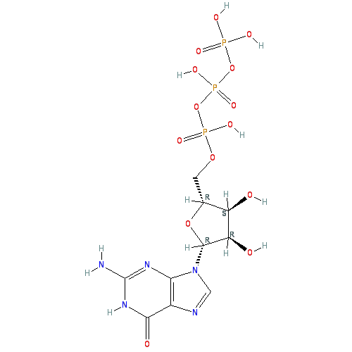 Chemical structure of Guanosine-5'-Triphosphate