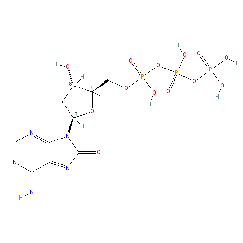 Chemical structure of 8-Oxo-2'-deoxyadenosine-5'-Triphosphate