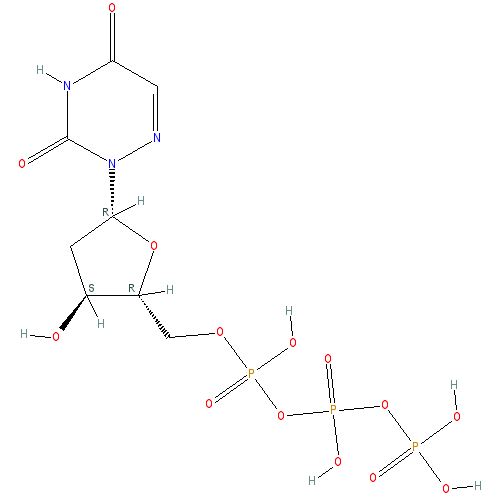 Chemical structure of 6-Aza-2'-deoxyuridine-5'-Triphosphate