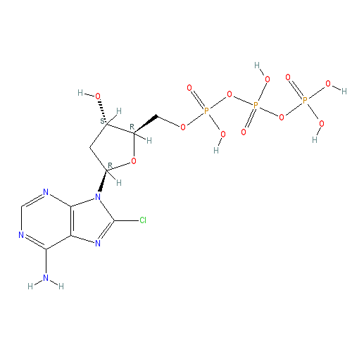 Chemical structure of 8-Chloro-2'-deoxyadenosine-5'-Triphosphate