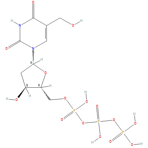 Chemical structure of 5-Hydroxymethyl-2'-deoxyuridine-5'-Triphosphate