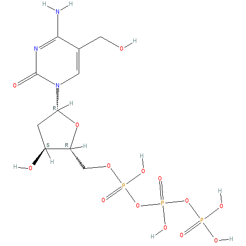 Chemical structure of 5-Hydroxymethyl-2'-deoxycytidine-5'-Triphosphate