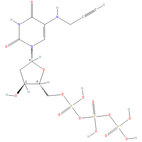 Chemical structure of 5-Propargylamino-2'-deoxyuridine-5'-Triphosphate