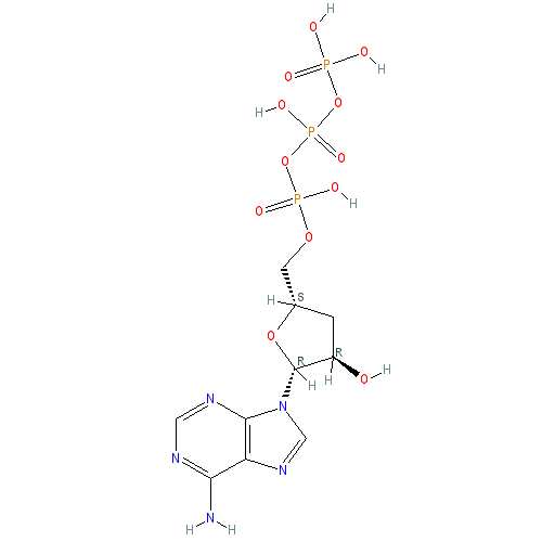 Chemical structure of 3'-Deoxyadenosine-5'-Triphosphate